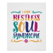 Restless Soul Syndrom Typografie Hippie Poster (Vorderseite)