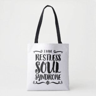 Restless Soul Syndrom Typografie Hippie Tasche