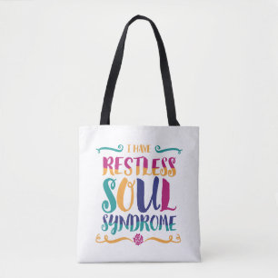 Restless Soul Syndrom Typografie Hippie Tasche
