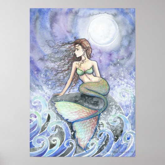 Restless Tide Mermaid Fantasy Poster Print (Vorne)