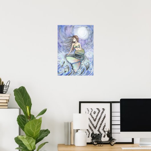 Restless Tide Mermaid Fantasy Poster Print (Heimbüro)