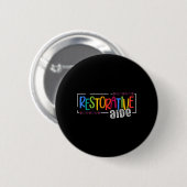 Restorative Aide Designs Unisex-Erwachsene Schwarz Button (Vorne & Hinten)