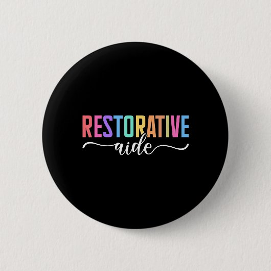 Restorative Aide Designs Unisex-Erwachsene Schwarz Button (Vorderseite)