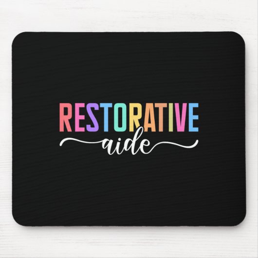 Restorative Aide Designs Unisex-Erwachsene Schwarz Mousepad (Vorne)