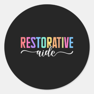 Restorative Aide Designs Unisex-Erwachsene Schwarz Runder Aufkleber