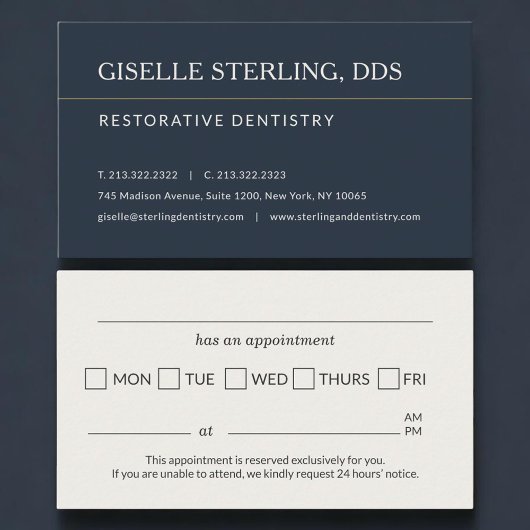 Restorative Dentistry Office Appointment Reminder Terminkarte