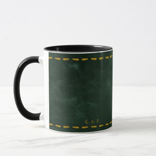 Restorative Forest Green Stitched Leather-Look Tasse (Links)