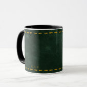 Restorative Forest Green Stitched Leather-Look Tasse (Vorderseite Links)