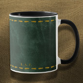 Restorative Forest Green Stitched Leather-Look Tasse