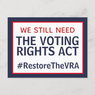 Restore the Voting Rights Act Postcard Postkarte
