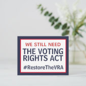 Restore the Voting Rights Act Postcard Postkarte (Stehend Vorderseite)