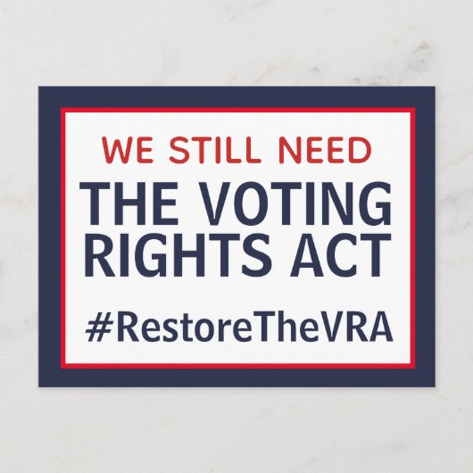 Restore the Voting Rights Act Postcard Postkarte (Vorderseite)