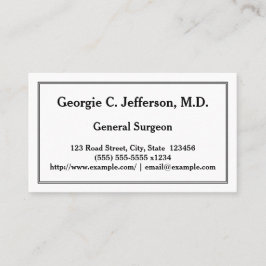 Restraining General Surgeon Business Card Visitenkarte