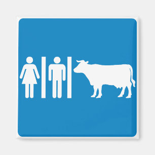 Restroom-Anlagen-humorvolles Landstraßen-Zeichen Magnet