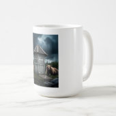 Restroom - Bear Outhouse Camping Kaffeetasse (VorderseiteRechts)