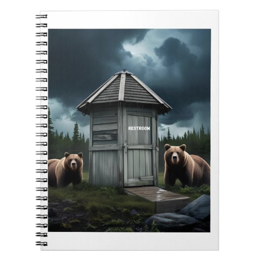Restroom - Bear Outhouse Camping Notizblock (Vorderseite)