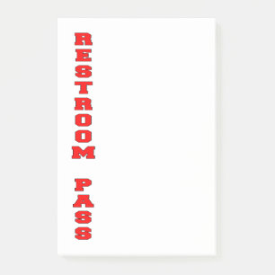 Restroom Pass Post-it Klebezettel