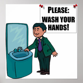 Restroom Sign Bitte waschen Sie die Hände Poster