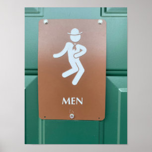 Restroom Sign Cowboy Poster