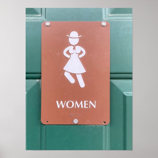 Restroom Sign Cowgirl Poster (Vorne)