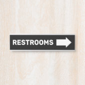 Restrooms Direction Wayfinding Wall Sign Türschild (Vorderseite )