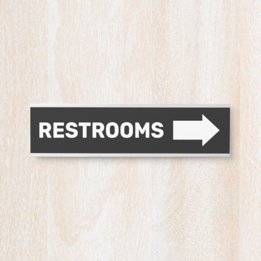 Restrooms Direction Wayfinding Wall Sign Türschild (Vorderseite )