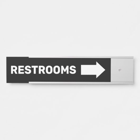 Restrooms Direction Wayfinding Wall Sign Türschild (Vorderseite )