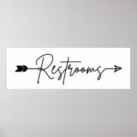 Restrooms richtung sign right, Party Pfeil Poster