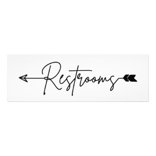 Restrooms richtung Zeichen verlassen, Party Pfeil Fotodruck