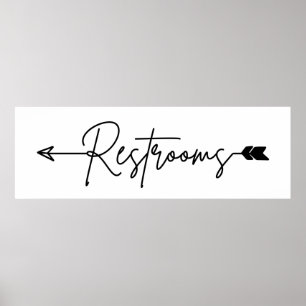 Restrooms richtung Zeichen verlassen, Party Pfeil  Poster