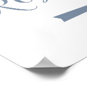 Restrooms Right Arrow Sign Dusty Blue Wedding Poster (Ecke)