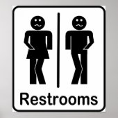 Restrooms-Schild Poster (Vorne)