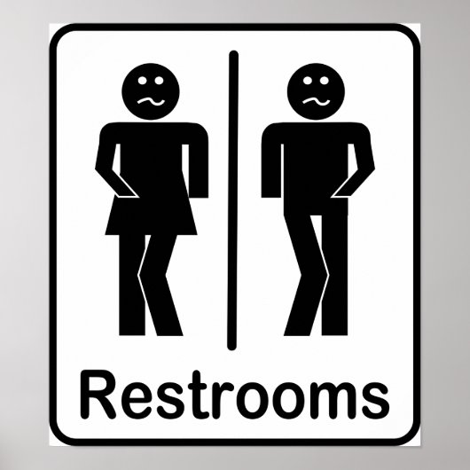 Restrooms-Schild Poster (Vorne)