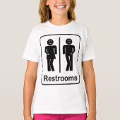 Restrooms Sign Girls T - Shirt (Vorderseite)