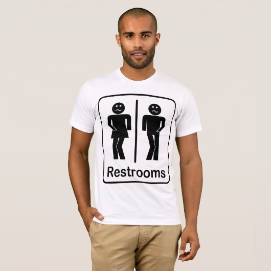Restrooms Sign Mens T - Shirt (Vorne ganz)