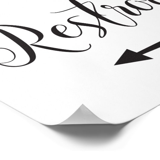 Restrooms Sign Wedding Directions Links Arrow Poster (Ecke)