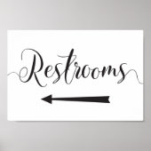 Restrooms Sign Wedding Directions Links Arrow Poster (Vorne)