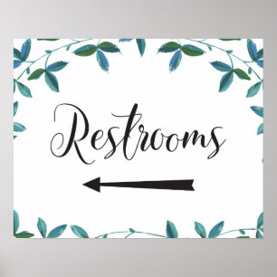 Restrooms verlassen Pfeil-Zeichen Poster