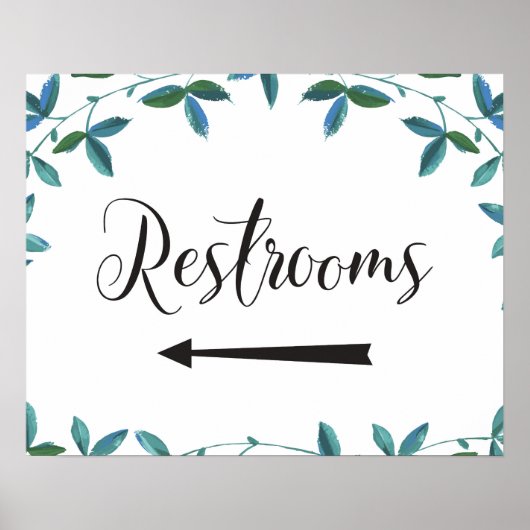 Restrooms verlassen Pfeil-Zeichen Poster (Vorne)