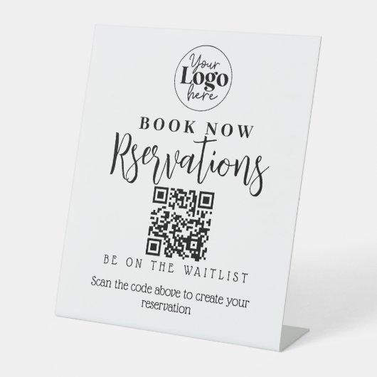 Restururant Reservierung QR Kleinunternehmen Sockelschild (Vorderseite)