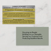 Résumé Vernetzungs-Karten Visitenkarte (Vorne/Hinten)