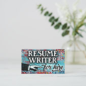 Resume Writer for Hire Business Cards - Blue Red Visitenkarte (Stehend Vorderseite)