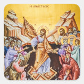 Resurrection of Christ Orthodox Christian Quadratischer Aufkleber (Vorderseite)