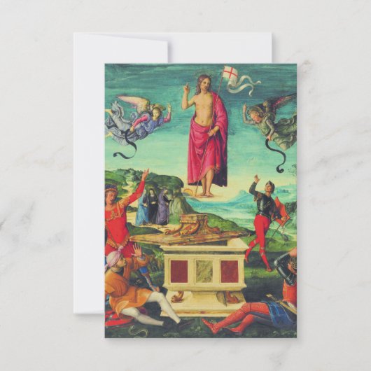  Resurrection of Jesus Christ by Raphael Holy Card Dankeskarte (Vorderseite)