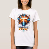 Resurrection Power Christian Cross T-Shirt  (Vorderseite)
