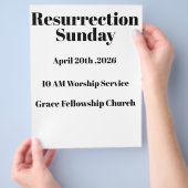 Resurrection Sunday Church Bulletin Cover Flyer (Hand)