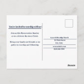 Resurrection Sunday Church Postcard Invite Postkarte (Rückseite)