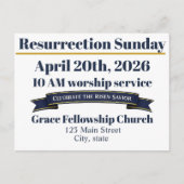 Resurrection Sunday Church Postcard Invite Postkarte (Vorderseite)