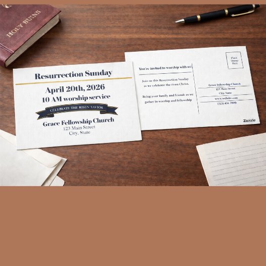 Resurrection Sunday Church Postcard Invite Postkarte