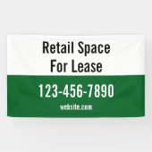 Retail Space For Lease Phone Number Green & White Banner (Horizontal)